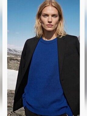 Stockholm Brand SON 💯 WOOL cobalt Blue Sweater L